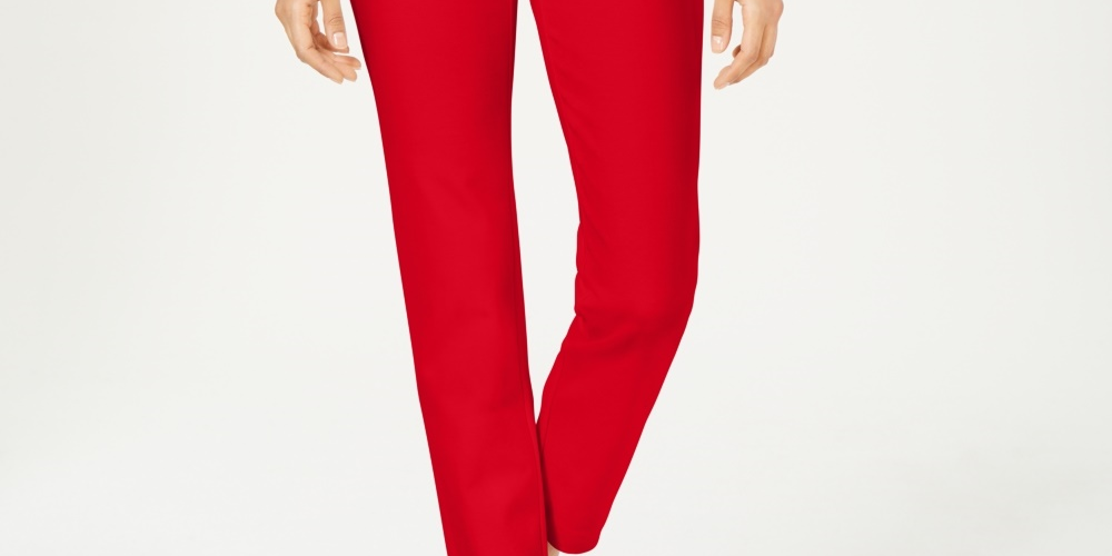 Calça Ponte Feminina Cambridge Pull On Charter Club Vermelha Tamanho 10