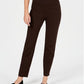 Calça feminina Charter Club Pull-On Ponte-Knit marrom tamanho 12 Petite