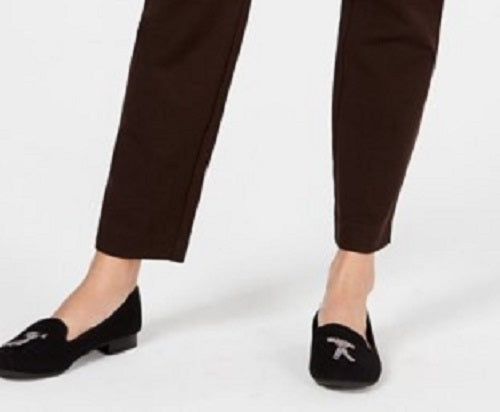 Calça feminina Charter Club Pull-On Ponte-Knit marrom tamanho 12 Petite