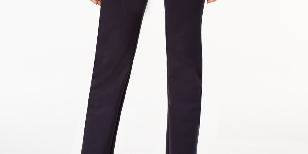 Calça feminina Charter Club Pull On Ponte Knit Azul Tamanho 2 Petite