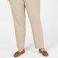 Calça feminina plus size com perna justa no tornozelo, tamanho 28W, bege
