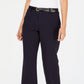 Calças femininas com cinto e controle de barriga Charter Club, azul brilhante, tamanho 18