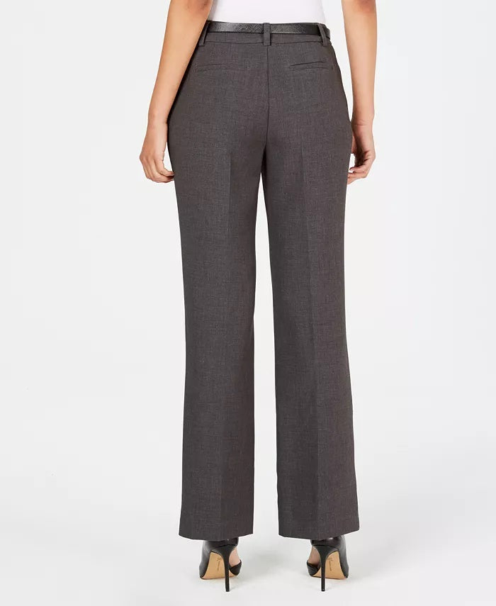 Calça feminina Charter Club Petite com cinto Slim It Up cinza escuro tamanho 16 P