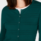 Cardigan texturizado feminino Charter Club, verde, tamanho extrapequeno