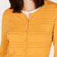 Cardigan texturizado feminino Charter Club, tamanho pequeno, dourado