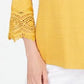Top feminino de algodão com acabamento em renda Charter Club, dourado, tamanho XX-G