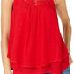 Top estilo swing feminino com acabamento em renda, vinho, tamanho extrapequeno