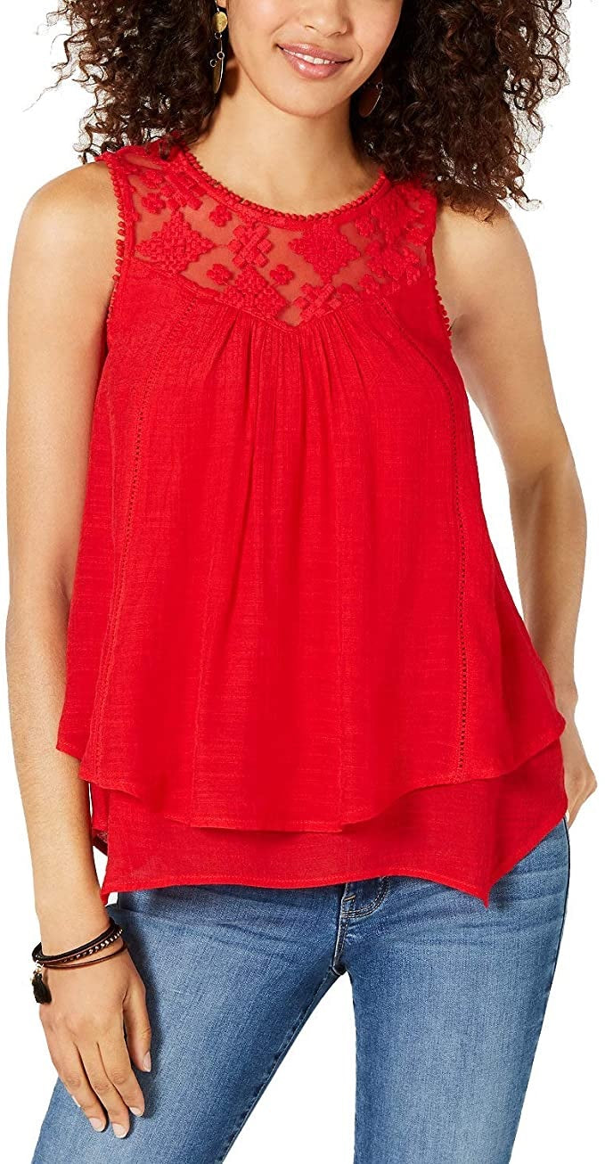 Top estilo swing feminino com acabamento em renda, vinho, tamanho extrapequeno