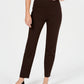 Calças Ponte Femininas Cambridge Pull-On Charter Club, Comprimentos Regular e Curto, Marrom, Tamanho 4S