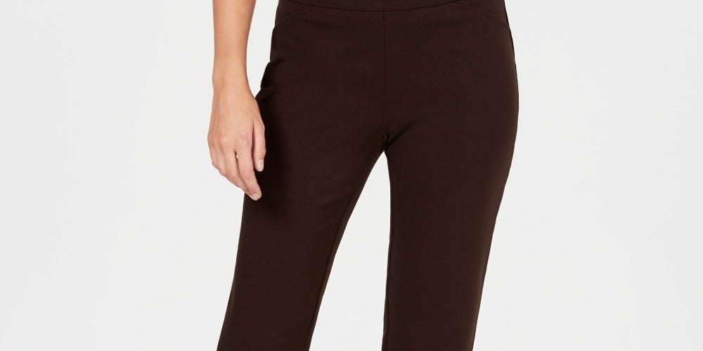 Calças Ponte Femininas Cambridge Pull-On Charter Club, Comprimentos Regular e Curto, Marrom, Tamanho 4S