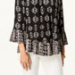 Top feminino estampado ombro a ombro estilo &amp; co, preto, tamanho extrapequeno