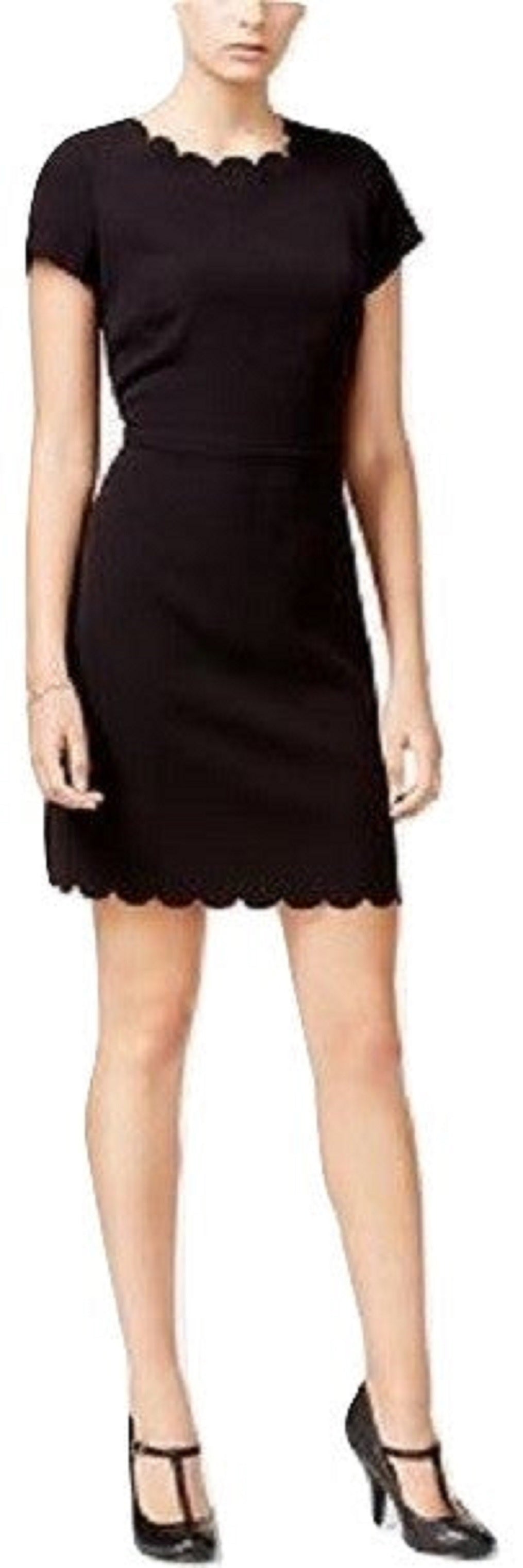 Vestido tubinho recortado feminino Maison Jules, preto, tamanho 10