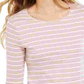 Top feminino com listras metálicas Charter Club rosa tamanho X-G