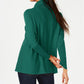Suéter feminino com gola alta e capuz falso JM Collection, verde, tamanho XX-G