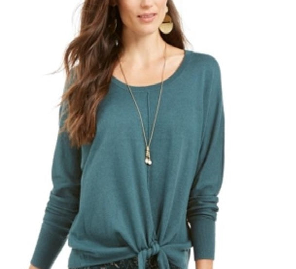Suéter feminino com amarração frontal estilo &amp; co, verde, tamanho extragrande