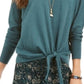 Suéter feminino com amarração frontal estilo &amp; co, verde, tamanho extragrande