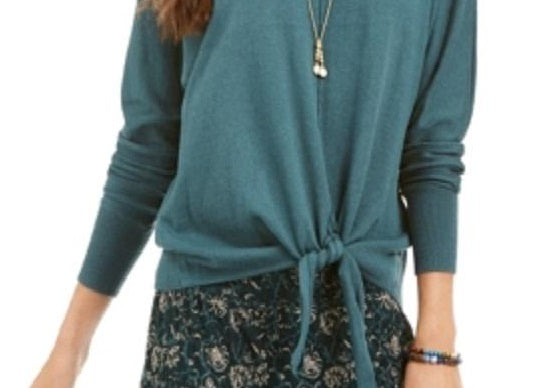 Suéter feminino com amarração frontal estilo &amp; co, verde, tamanho extragrande
