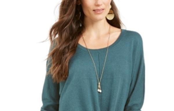 Suéter feminino com amarração frontal estilo &amp; co, verde, tamanho pequeno