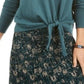 Suéter feminino com amarração frontal estilo &amp; co, verde, tamanho pequeno