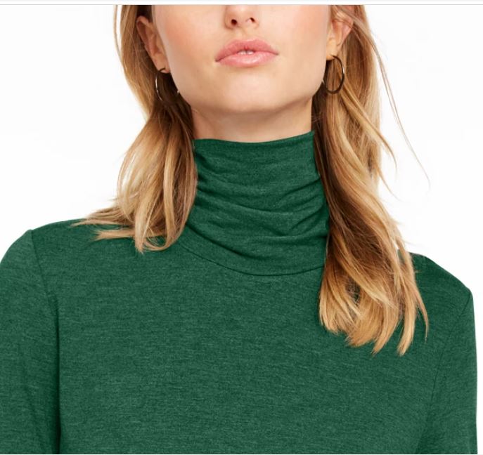 Blusa de gola alta feminina Maison Jules, verde, tamanho grande