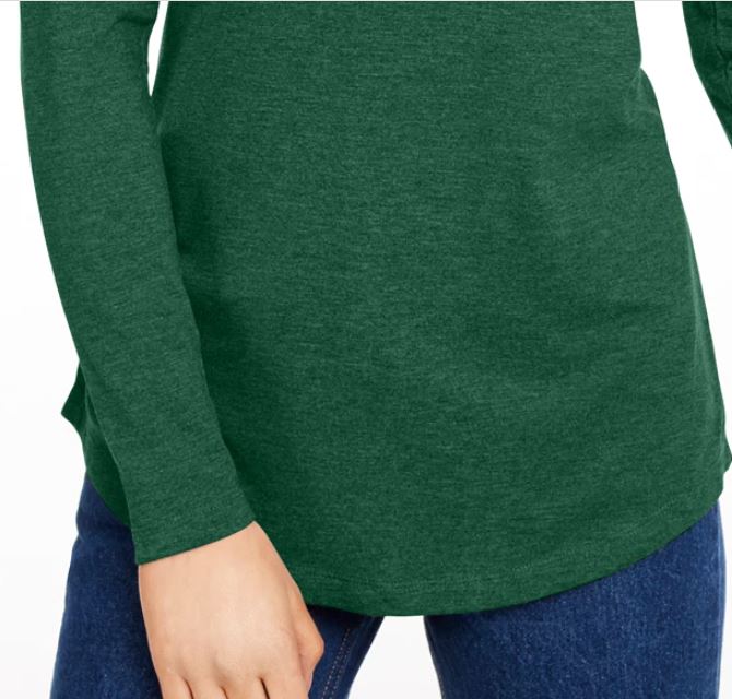 Blusa de gola alta feminina Maison Jules, verde, tamanho grande