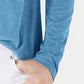 Blusa feminina de manga comprida e gola redonda estilo &amp; co, azul, tamanho extragrande