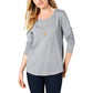 Blusa feminina de manga comprida e gola redonda, cor carvão, tamanho extra pequeno, estilo &amp; co