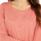 Blusa feminina de manga comprida e gola redonda, tamanho grande, laranja, estilo &amp; co