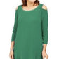 JM Collection Top Feminino com Ombros De fora e Enfeites Verde Tamanho Pequeno