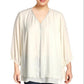 JM Collection Top feminino plus size listrado com glitter 3X bege tamanho 3X