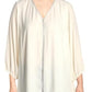 JM Collection Top feminino plus size listrado com glitter 3X bege tamanho 3X