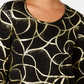 Camiseta estampada feminina JM Collection preta tamanho X-S