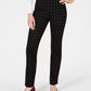 Calça feminina Charter Club Cambridge Windowpane-Print Slim Leg, preta, tamanho 4