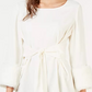 Karen Scott Top Feminino de Manga Longa com Tachas para Férias, Bege, Tamanho Extra Grande