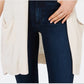 Cardigan feminino longo de malha com frente aberta Maison Jules, bege, tamanho XX-G