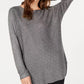 Suéter feminino com aba de camisa embelezada da INC International Concepts, cinza, tamanho X-S