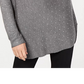 Suéter feminino com aba de camisa embelezada da INC International Concepts, cinza, tamanho X-S
