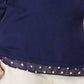 Blusa feminina Maison Jules com estampa e mangas bufantes, azul marinho, tamanho pequeno