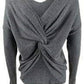 Bar III Women's Wear 2 Ways Twist Suéter Cinza Tamanho Grande