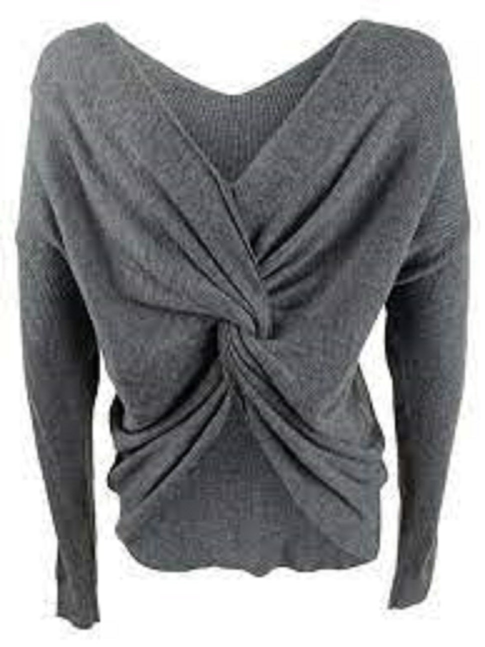 Bar III Women's Wear 2 Ways Twist Suéter Cinza Tamanho Grande