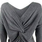 Bar III Women's Wear 2 Ways Twist Suéter Cinza Tamanho Grande