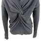 Bar III Women's Wear 2 Ways Twist Suéter Cinza Tamanho Grande