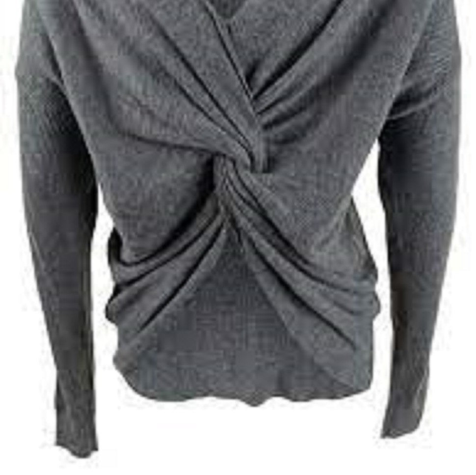 Bar III Women's Wear 2 Ways Twist Suéter Cinza Tamanho Grande