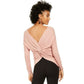 Bar III Women's Wear 2 Ways Twist Suéter Rosa Tamanho Médio