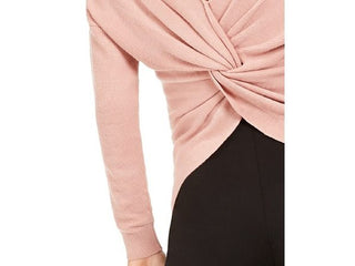 Bar III Women's Wear 2 Ways Twist Suéter Rosa Tamanho Médio