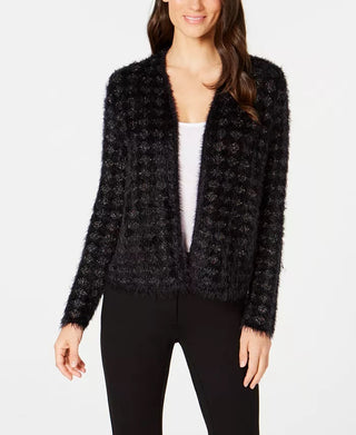 Cardigan Feminino Alfani Eyelash Preto Tamanho Pequeno Médio
