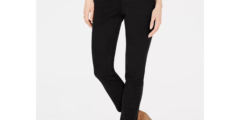 Calça de veludo cotelê com controle de barriga feminina Style &amp; Co, preta, tamanho 2, pequena