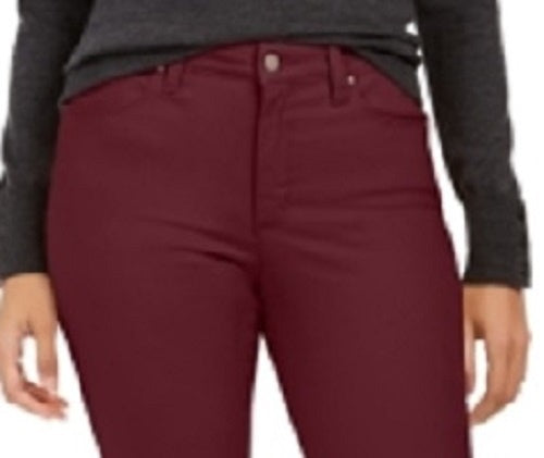 Calça jeans feminina Lexington reta Charter Club, tamanho 10, vinho