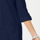 Karen Scott Cardigan feminino de algodão aconchegante, azul marinho, tamanho pequeno