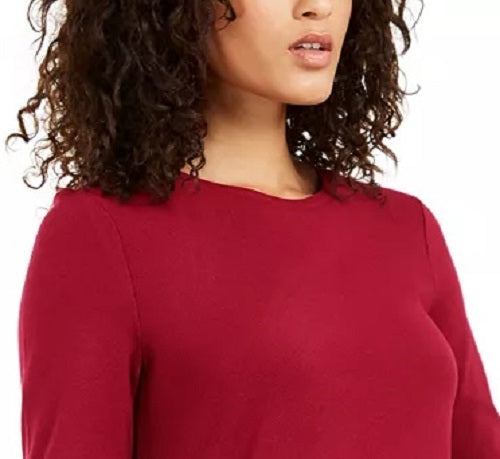 Túnica feminina Alfani listrada assimétrica tamanho vinho pequeno pequeno